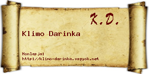 Klimo Darinka névjegykártya